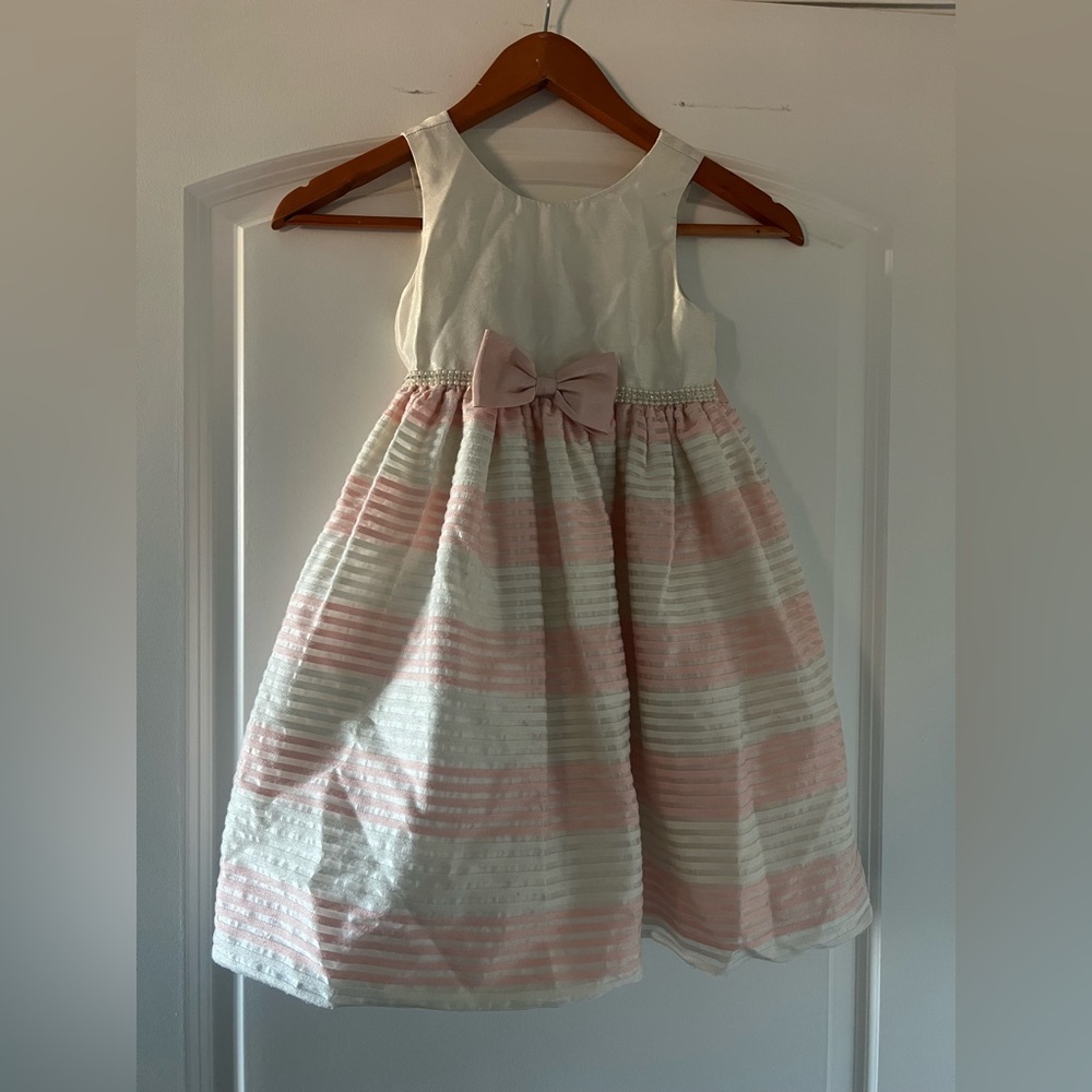 Couture Princess Girls Pink and White Formal Dress